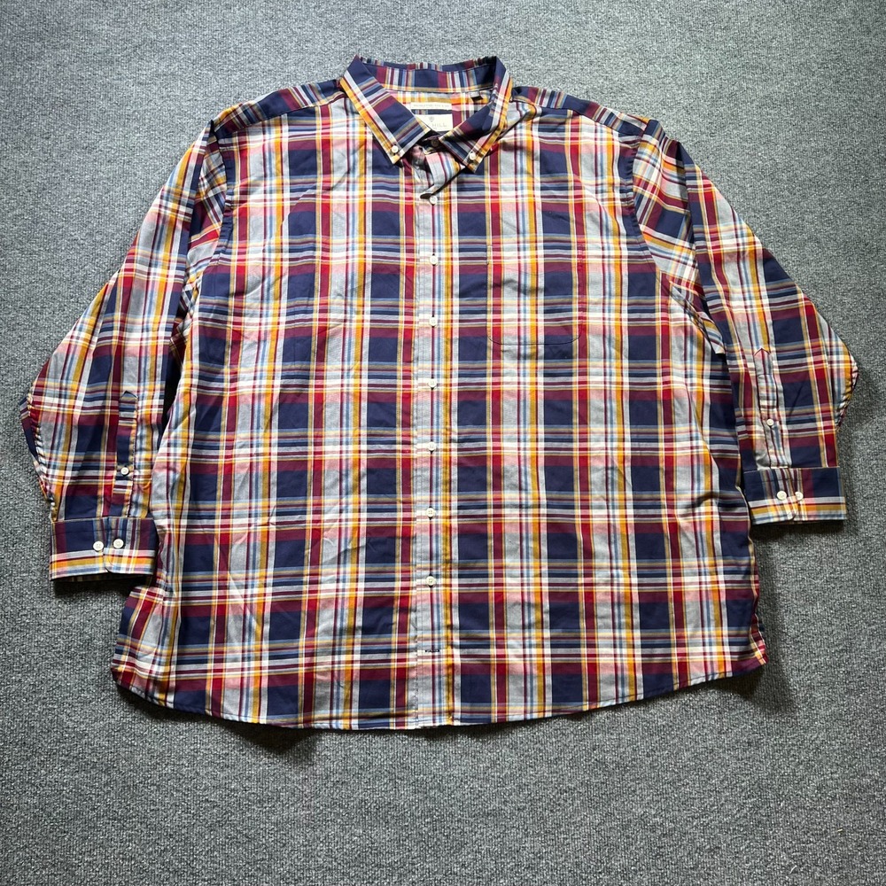 Oak Hill Shirt Mens 4XL Multicolor Plaid Button Front Wrinkle Free Cool & Dry
